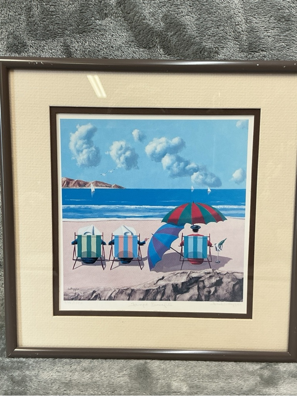 Vintage Frank Whipple "FRINGE BENEFITS"-Signed Artist Proof Matted & Framed #246